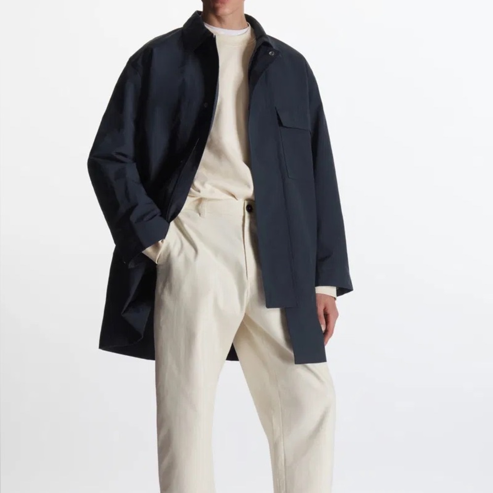 COS Relaxed-Fit Car Coat in Navy Blue Men’s Small - Picture 5 of 5
